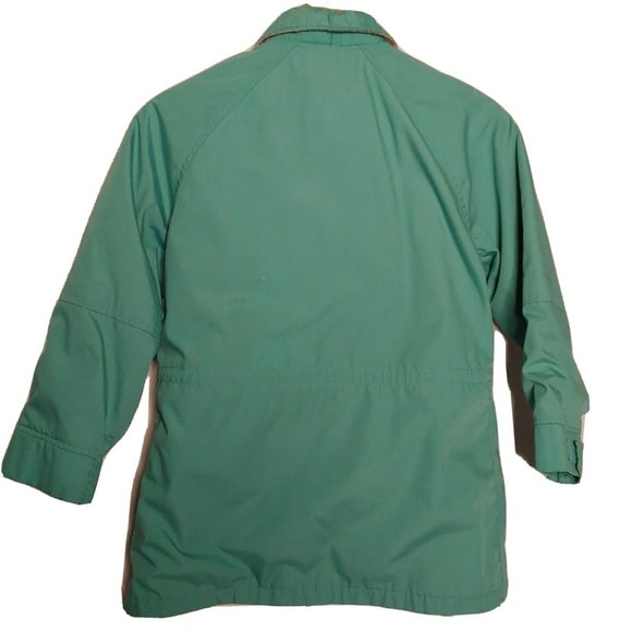 Vintage Woolrich USA Woman Medium Coat Jacket Teal Pink Wool Lined Collar Winter - Picture 2 of 9